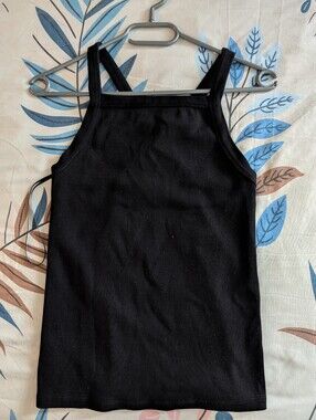 Massimo Dutti Black Ribbed Tank